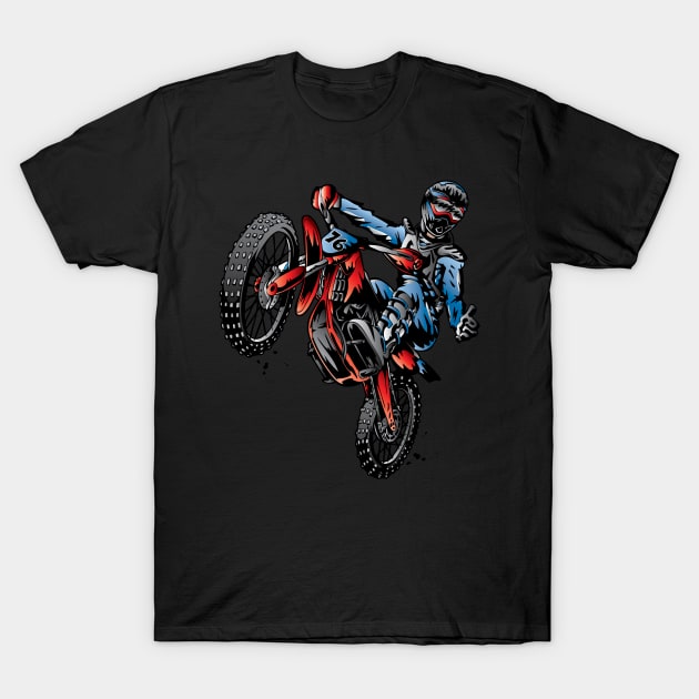 Dirtbike Motocross USA Rider T-Shirt by OffRoadStyles